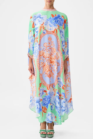 CAMILLA High Collar Kaftan with Tie - Topkapi Pop