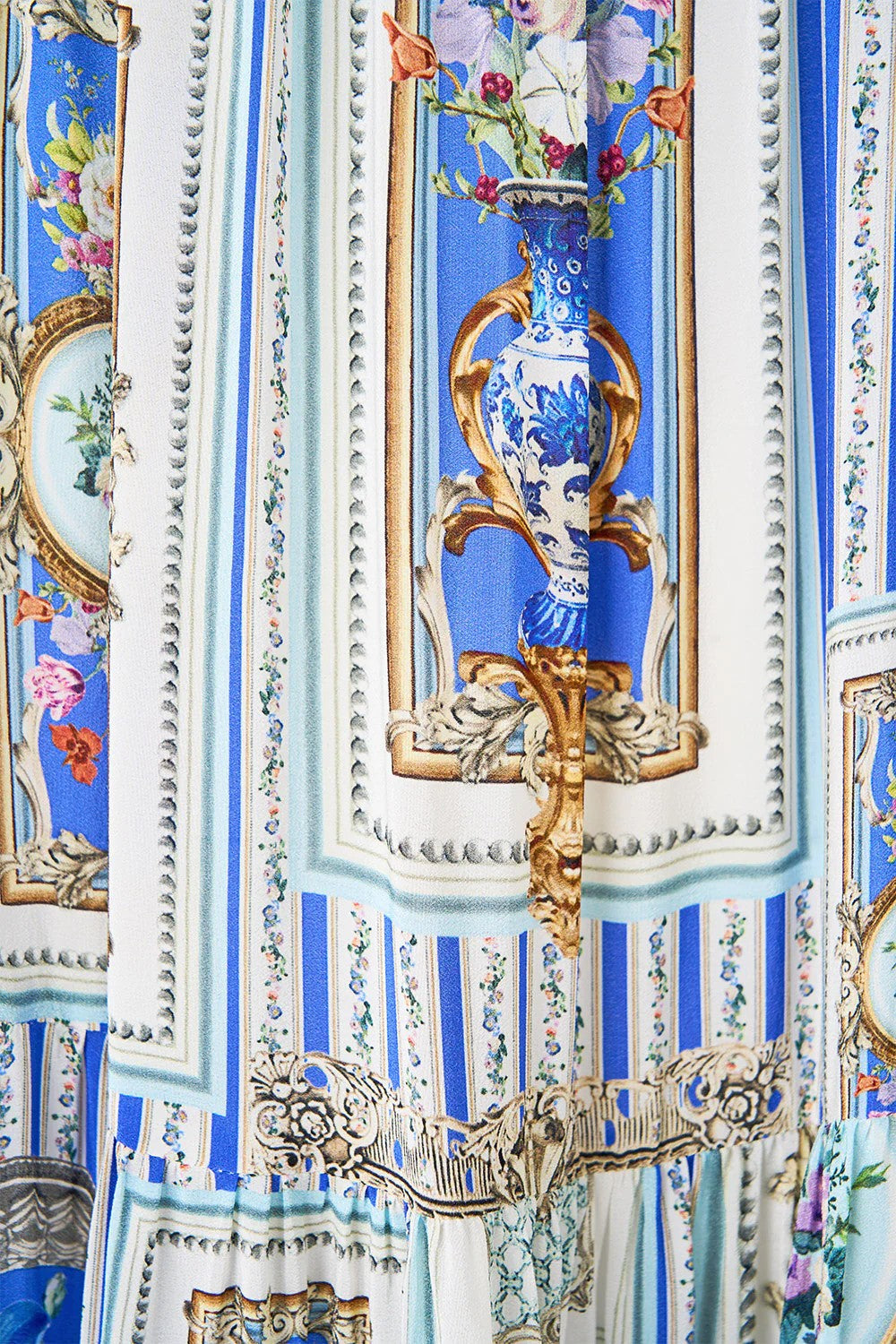 CAMILLA Long Tiered Dress with Bow Ties - Ottoman Opulence - Magpie Style