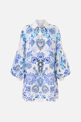 CAMILLA Shirt Dress with Blouson Sleeve - All About That Lace