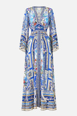 CAMILLA Kimono Sleeve Dress with Shirring Detail - Ottoman Opulence
