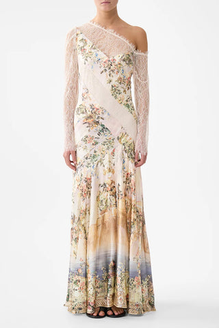 CAMILLA Lace Splice One Shoulder Dress - Twilight In Istanbul
