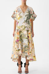 CAMILLA V Neck Kaftan with Drop Waist - The Architects of Alcazar