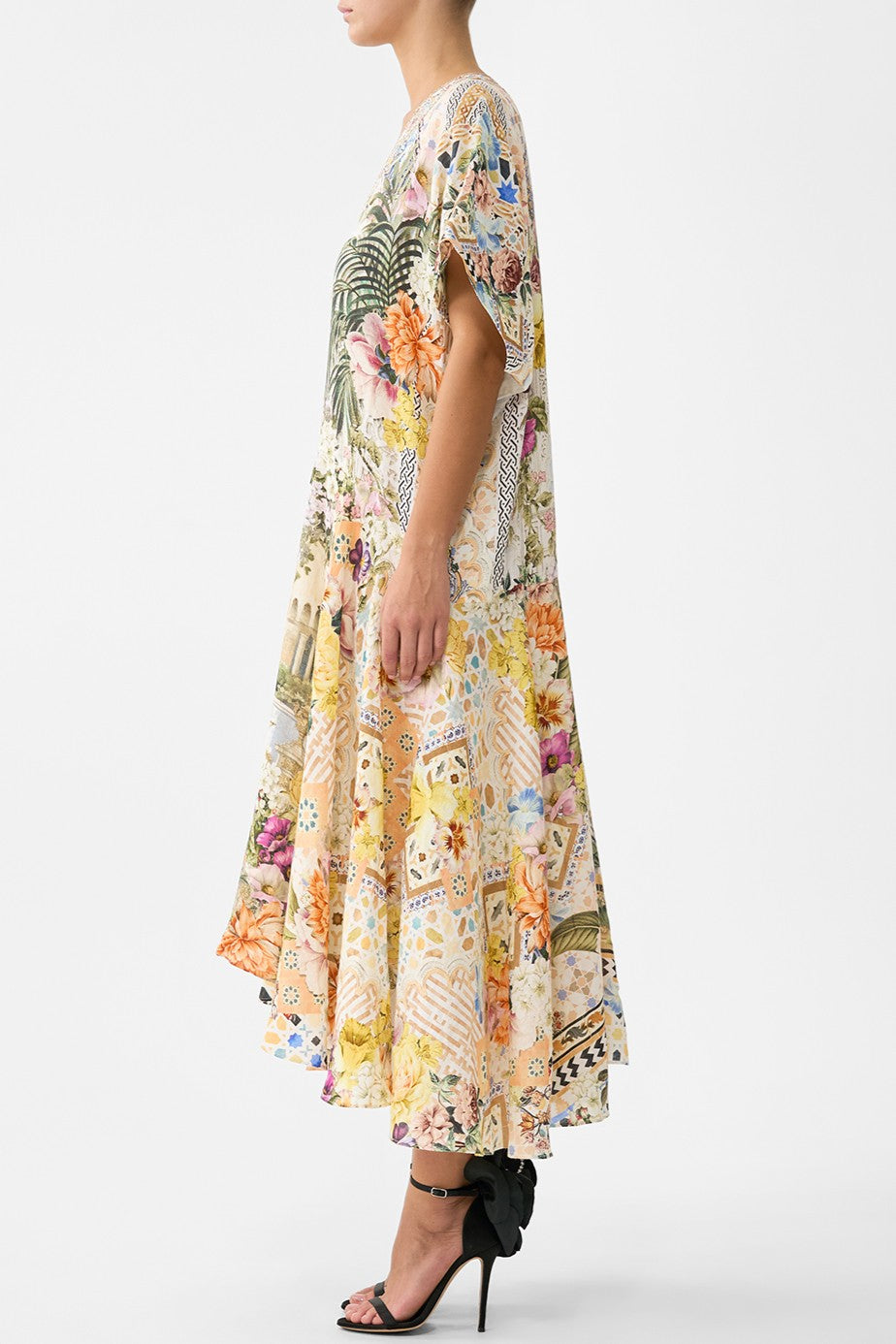 CAMILLA V Neck Kaftan with Drop Waist - The Architects of Alcazar - Magpie Style