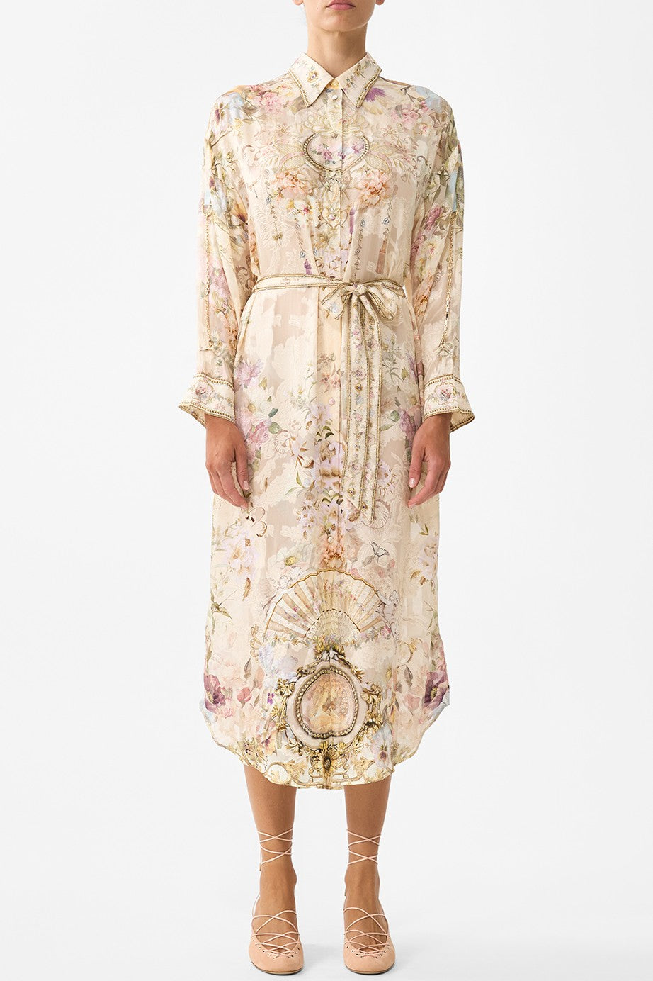 CAMILLA Shirt Dress with Back Button Detail - Adorned In Aranjuez - Magpie Style