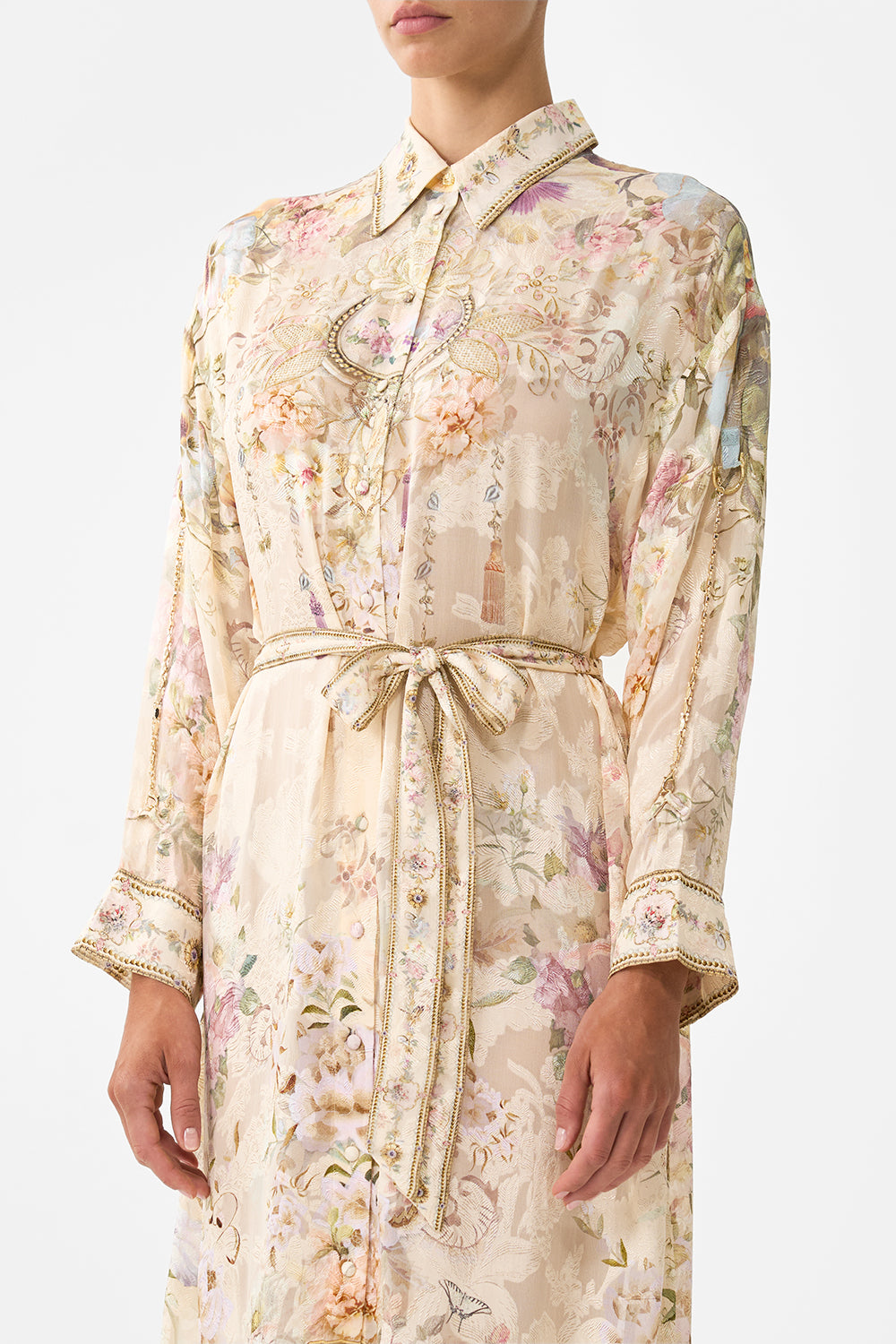 CAMILLA Shirt Dress with Back Button Detail - Adorned In Aranjuez - Magpie Style