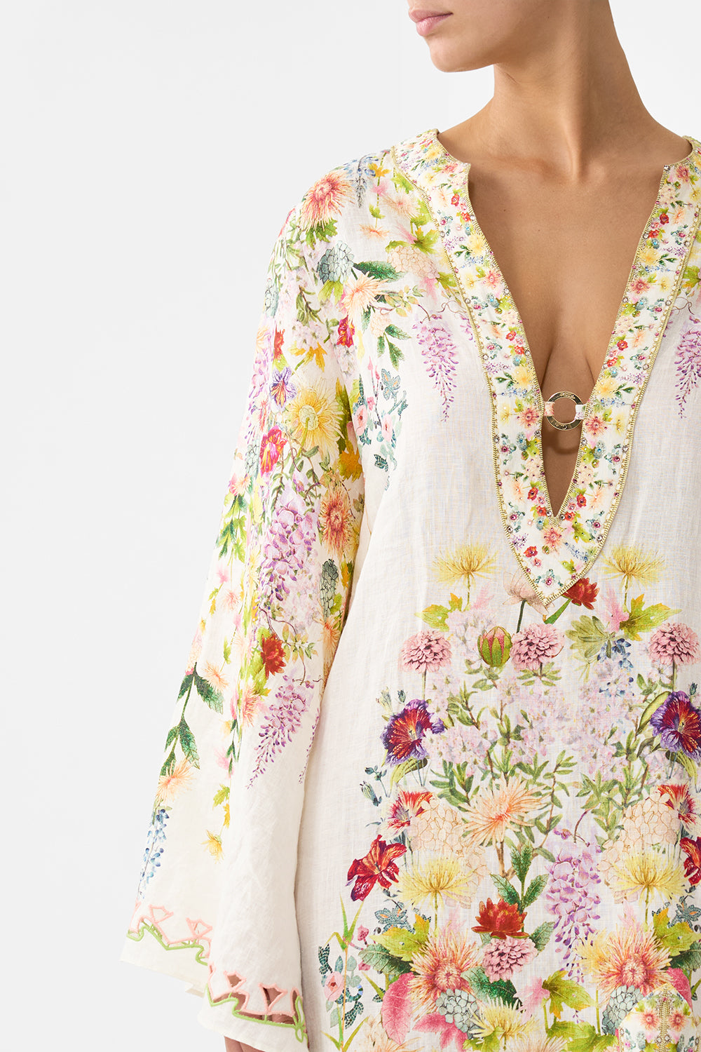 CAMILLA Deep V Neck Hardware Kaftan - The Call of Catalonia - Magpie Style