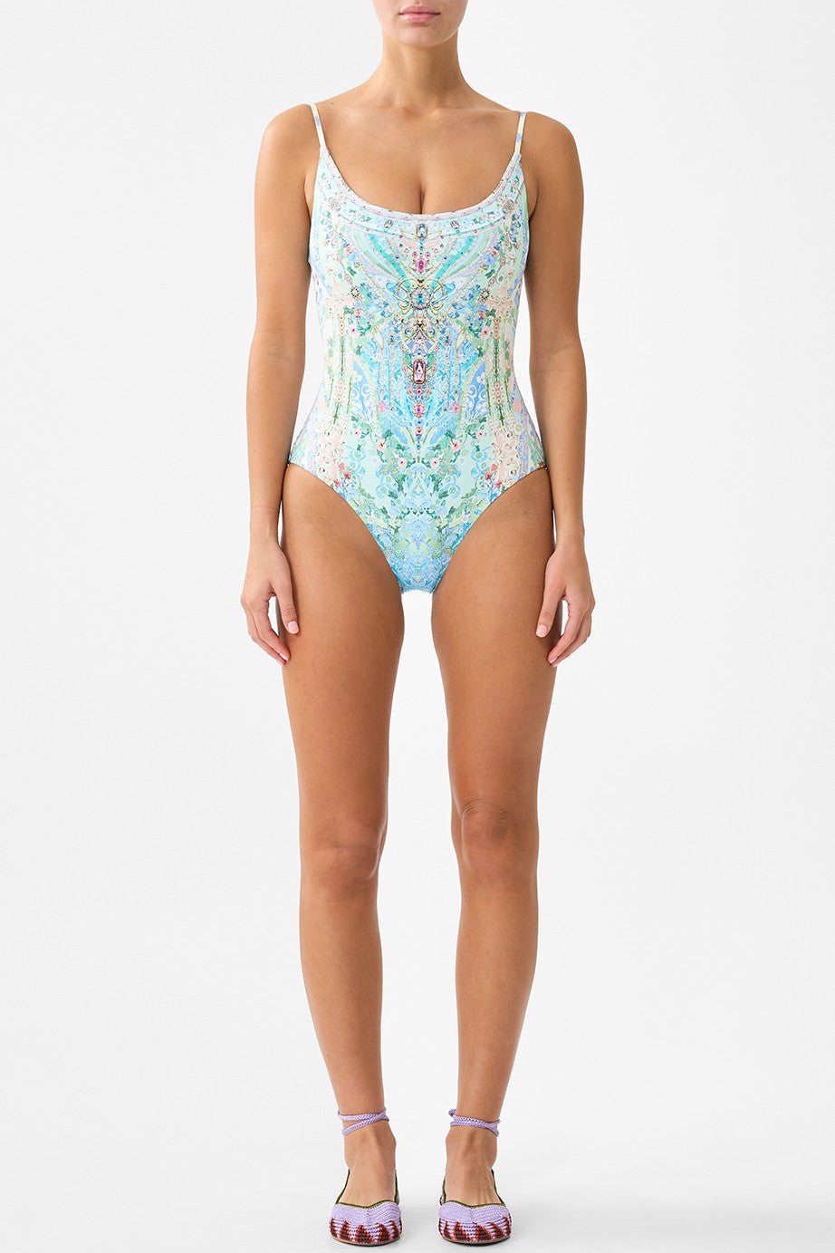 CAMILLA Scoop Neck One Piece with Scoop Back - Midsummer Mosaics - Magpie Style