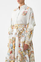 CAMILLA Button Shirt with Frill Detail - Seville Sweetheart - Magpie Style