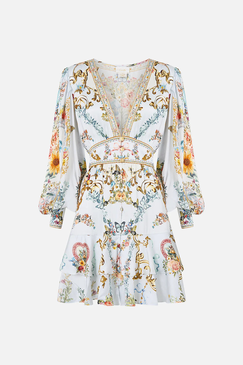 CAMILLA Button Front Frill Dress - Seville Sweetheart - Magpie Style