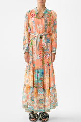 CAMILLA Tiered Shirtdress with Wide Waist Tie - Meet Me In Mallorca