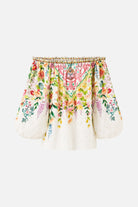 CAMILLA Frill Off Shoulder Top - The Call of Catalonia - Magpie Style