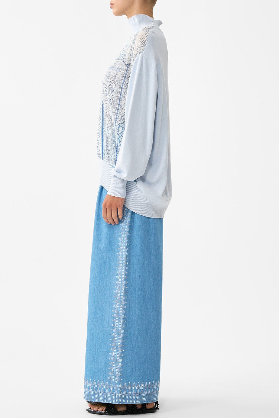 CAMILLA Silk Front Turtle Neck Knit - The Hum Of The Alhambra - Magpie Style