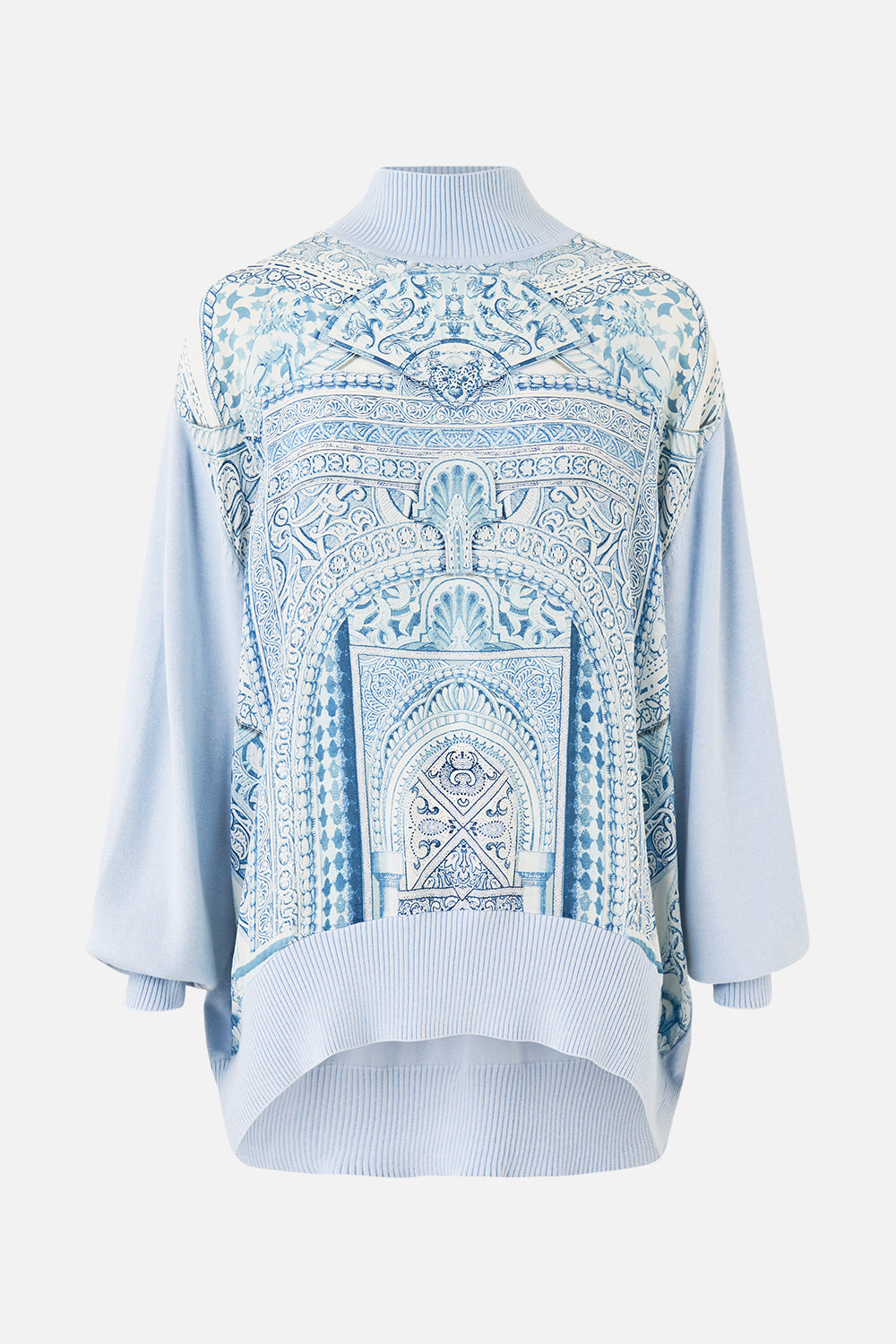 CAMILLA Silk Front Turtle Neck Knit - The Hum Of The Alhambra - Magpie Style