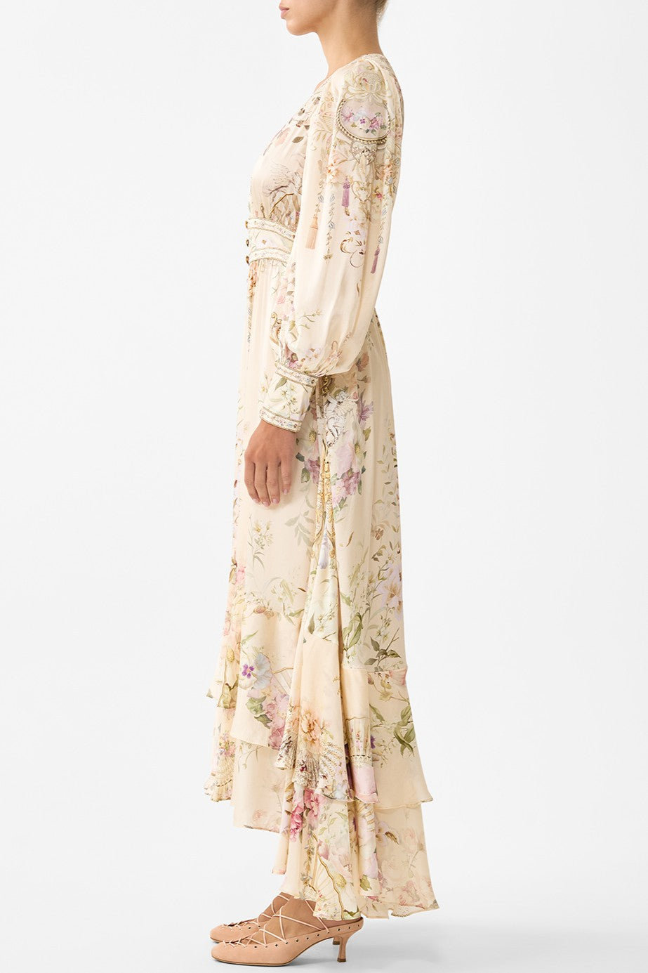 CAMILLA Long Button Front Dress - Adorned In Aranjuez - Magpie Style