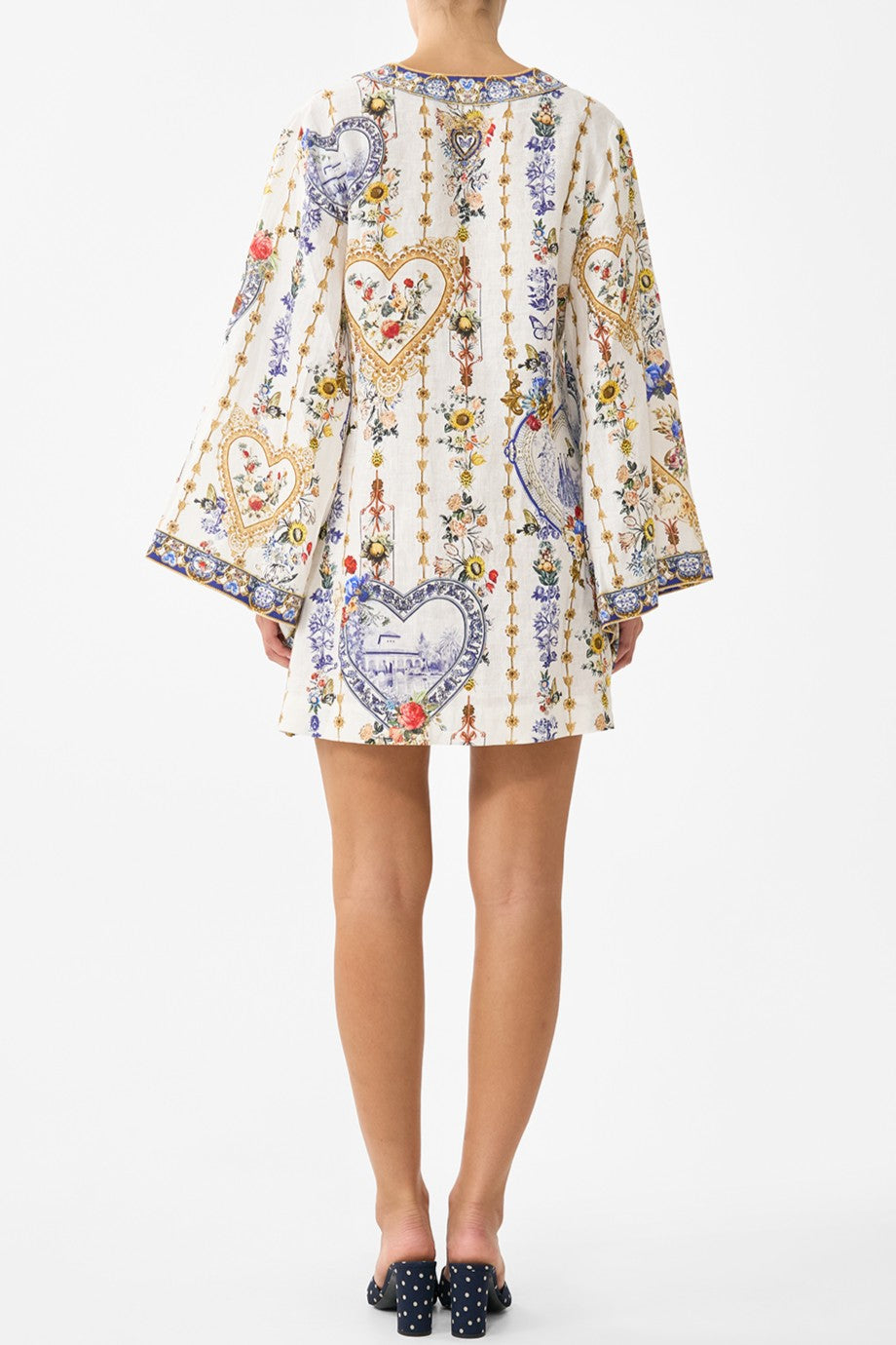 CAMILLA Deep V Neck Hardware Short Kaftan - The Pottery Parlour - Magpie Style