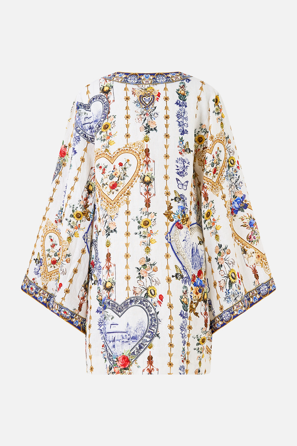 CAMILLA Deep V Neck Hardware Short Kaftan - The Pottery Parlour - Magpie Style