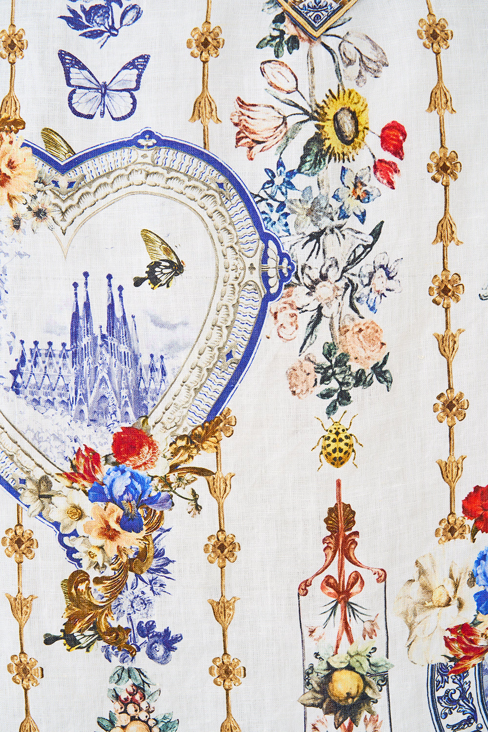 CAMILLA Deep V Neck Hardware Short Kaftan - The Pottery Parlour - Magpie Style