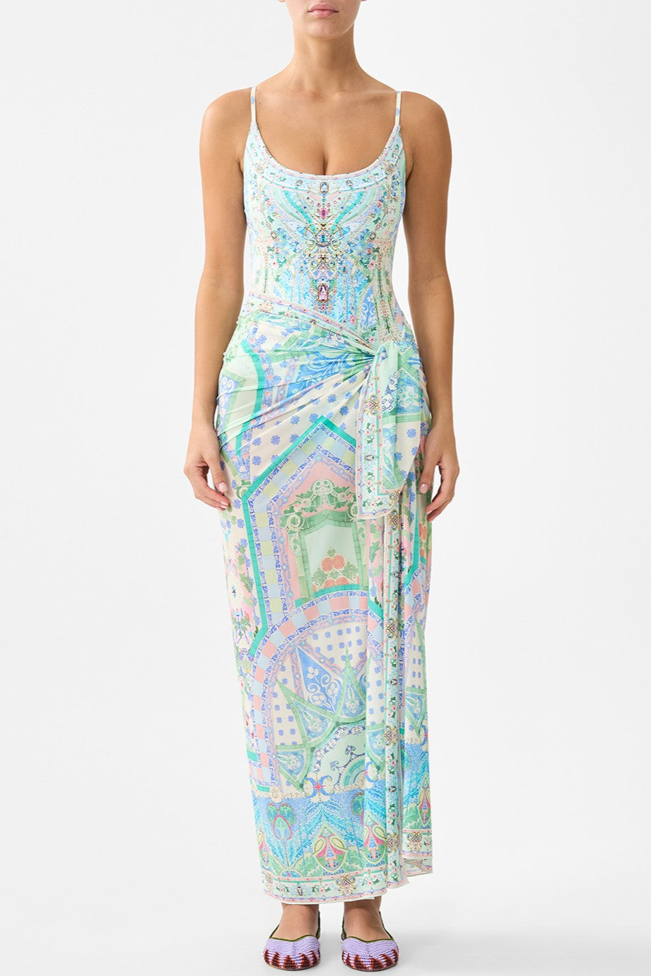 CAMILLA Multi Wear Long Sarong - Midsummer Mosaics - Magpie Style