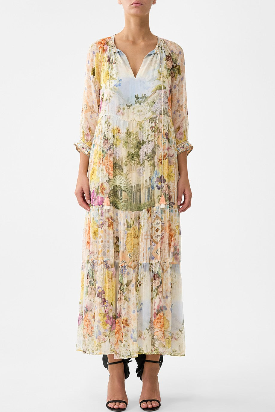 CAMILLA Long Gathered Panel Dress - The Architects of Alcazar - Magpie Style