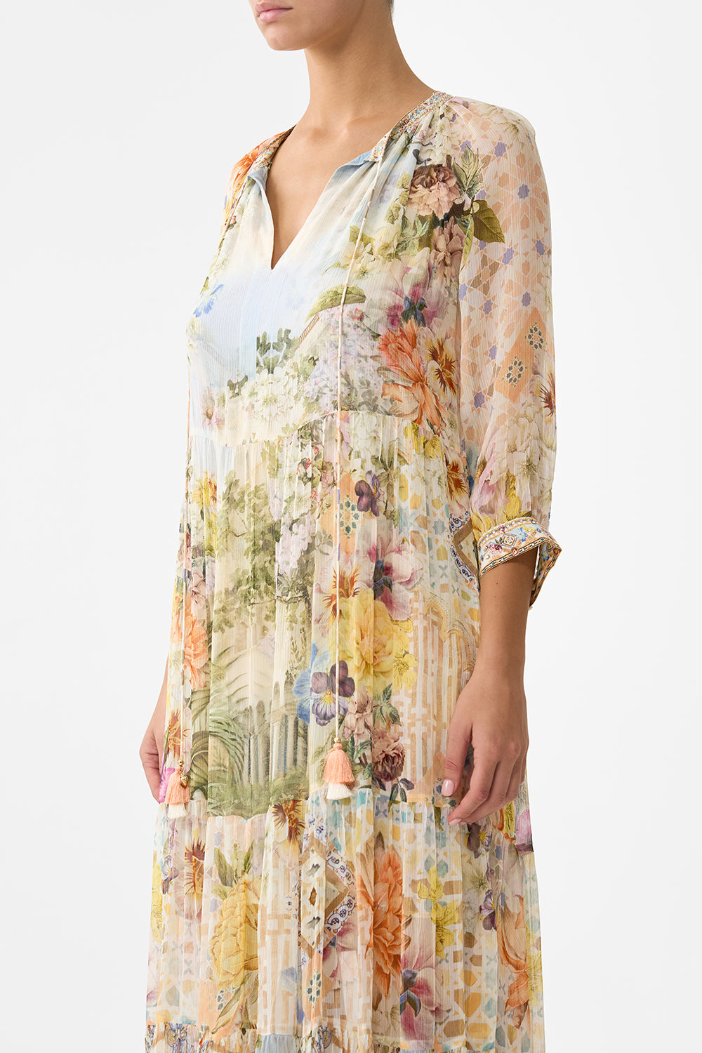 CAMILLA Long Gathered Panel Dress - The Architects of Alcazar - Magpie Style