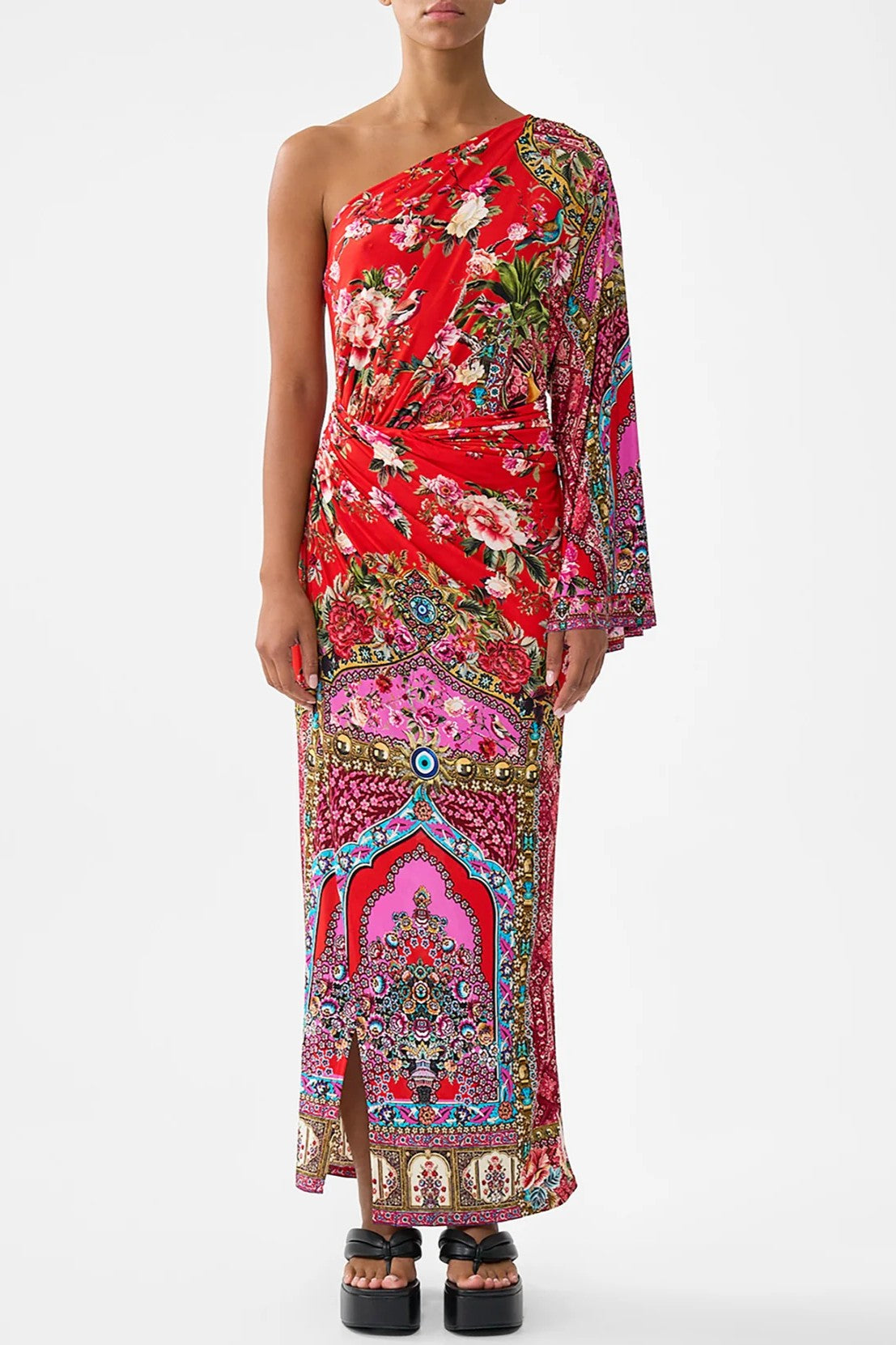 CAMILLA One Shoulder Jersey Dress - Heirloom Empire - Magpie Style