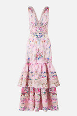 CAMILLA Two Tiered Gathered Ruffle Dress - Palatial Pastels