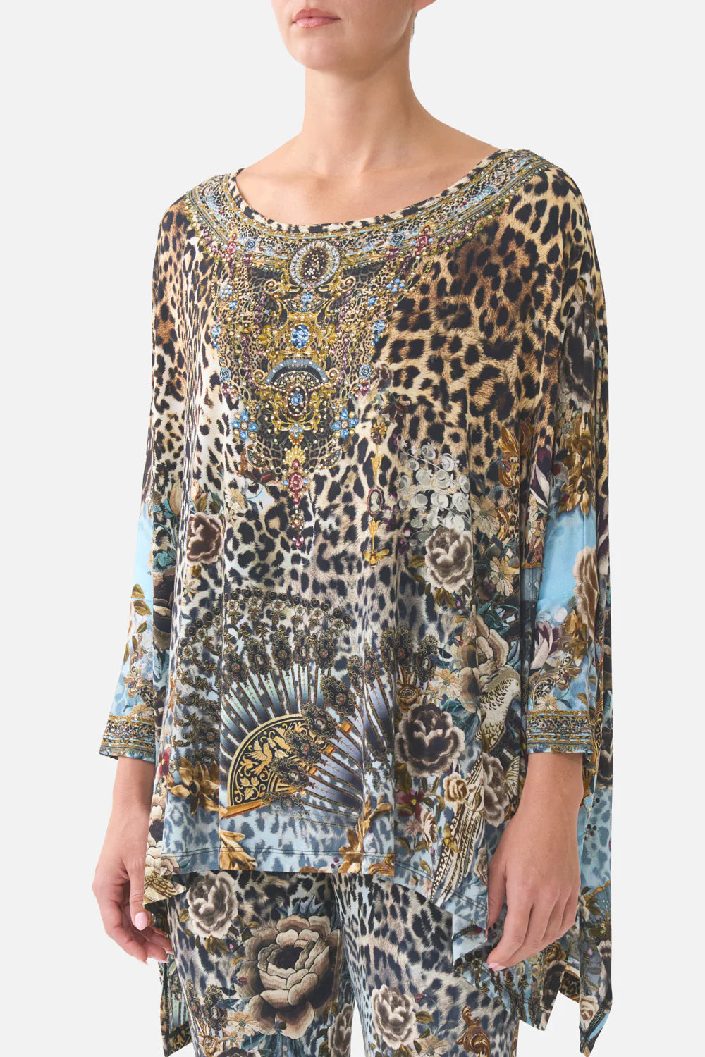CAMILLA Scoop Neck Slouch Tee - Fiesta, Siesta, Repeat - Magpie Style