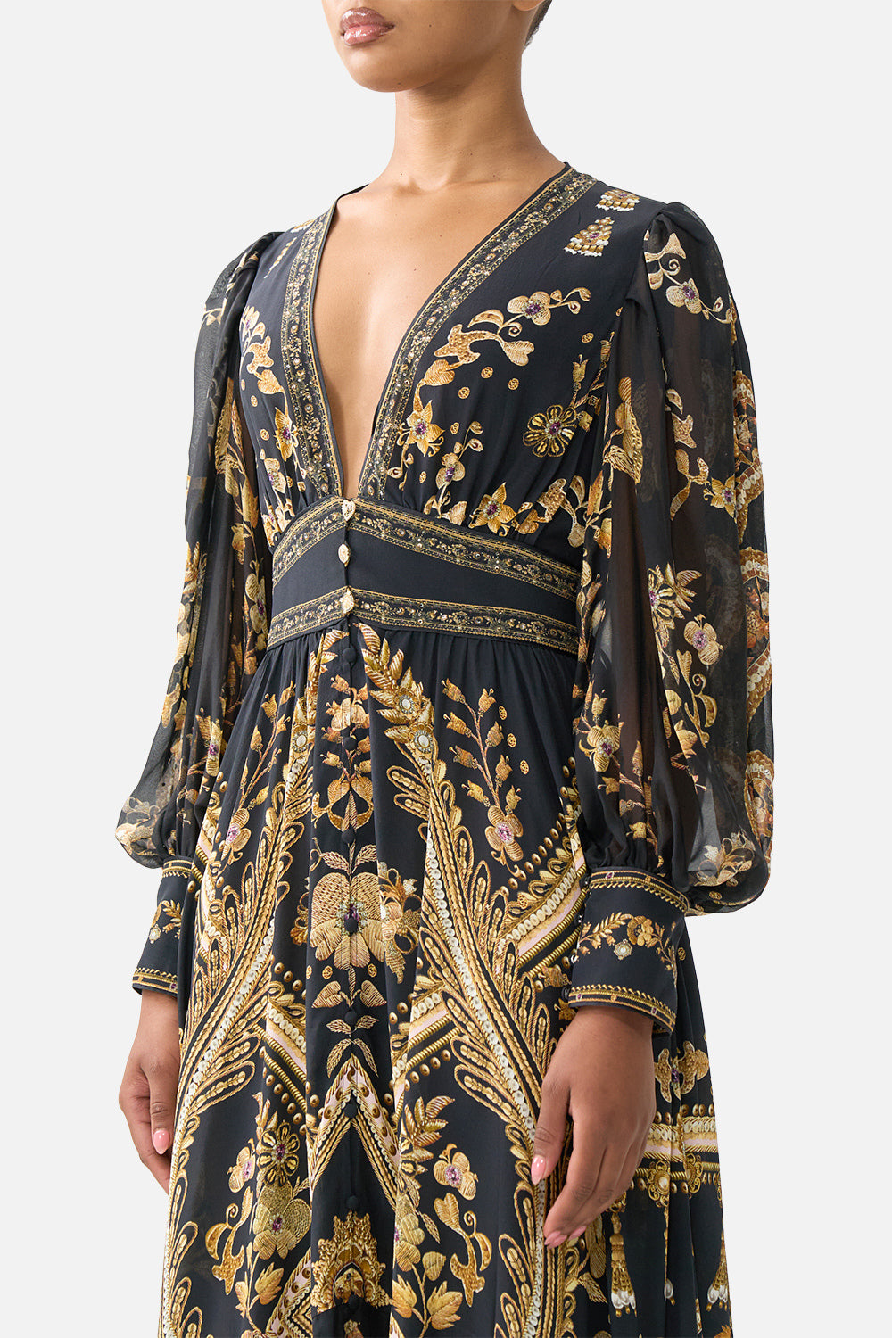 CAMILLA Long Button Front Dress - Taurus Rising - Magpie Style