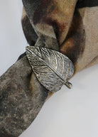 Duo Leaf Napkin Ring Antique Silver Finish