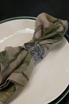 Duo Leaf Napkin Ring Antique Silver Finish