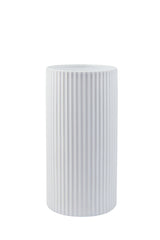 Table Lamp Cylindrical Lines Tall - Matt White