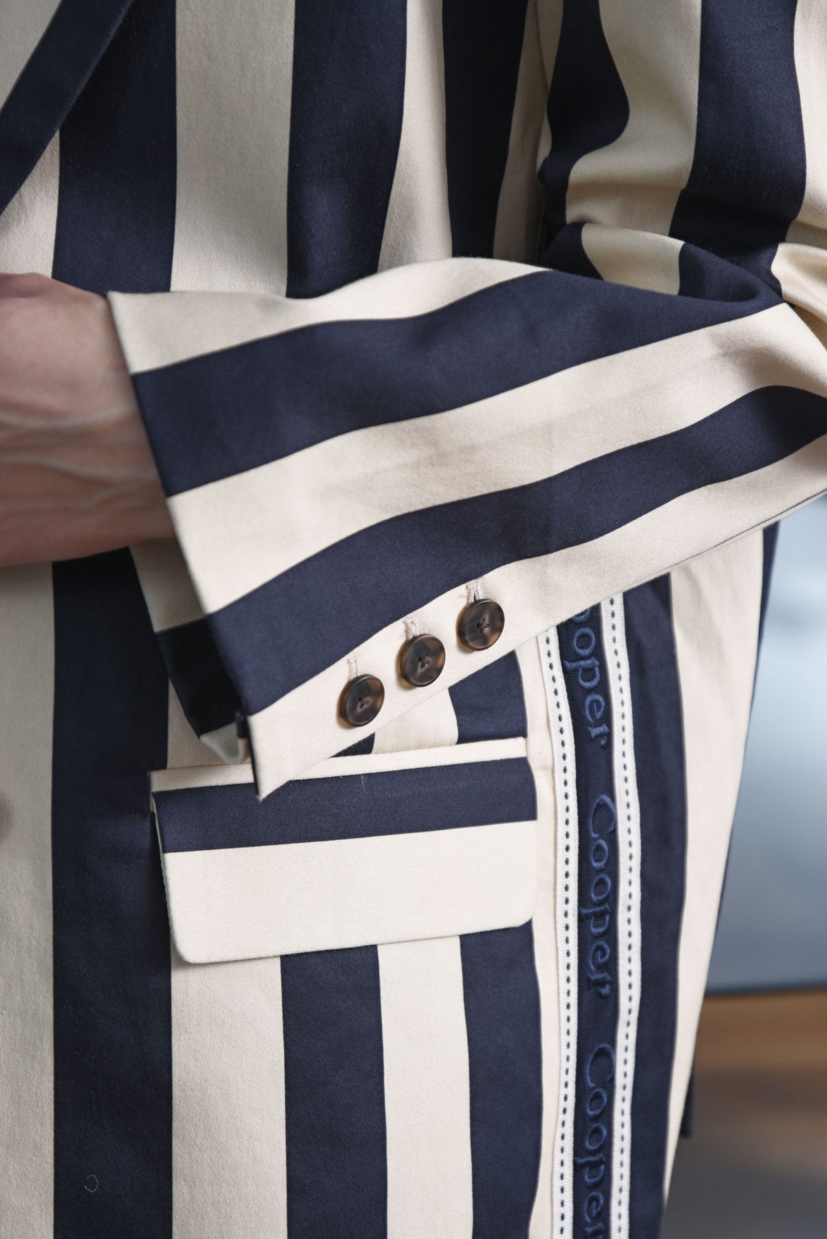 COOPER Cooper Club Jacket - Navy Stripe - Magpie Style