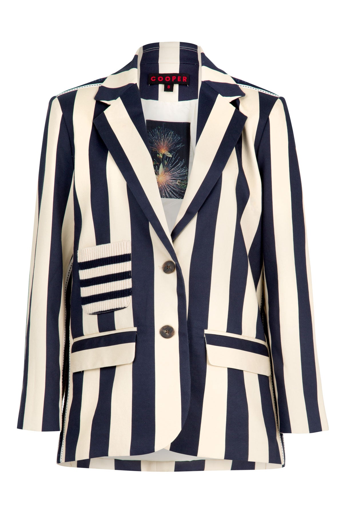 COOPER Cooper Club Jacket - Navy Stripe - Magpie Style
