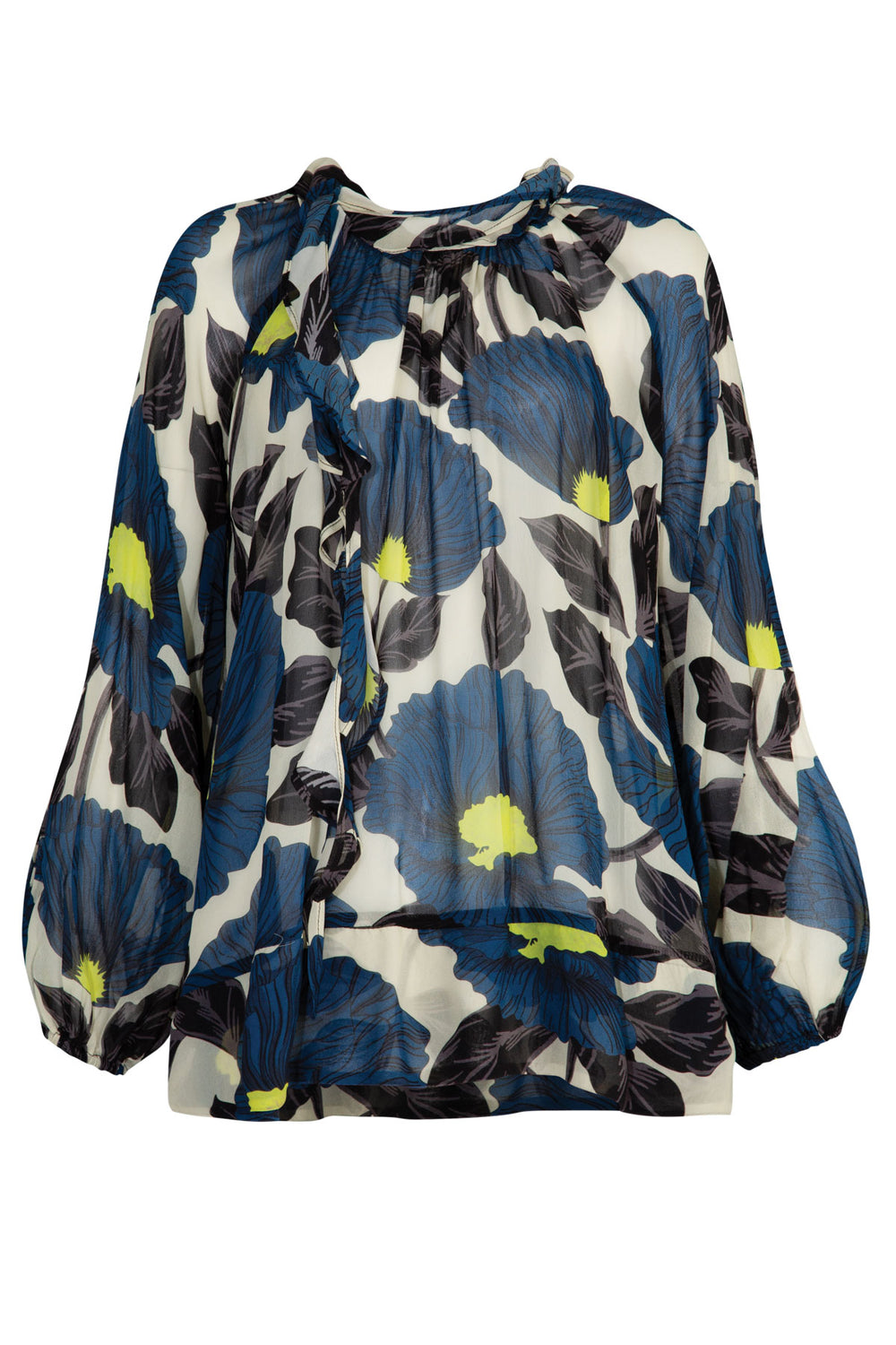 COOPER The Personal Touch Top - Lime/Blue Floral