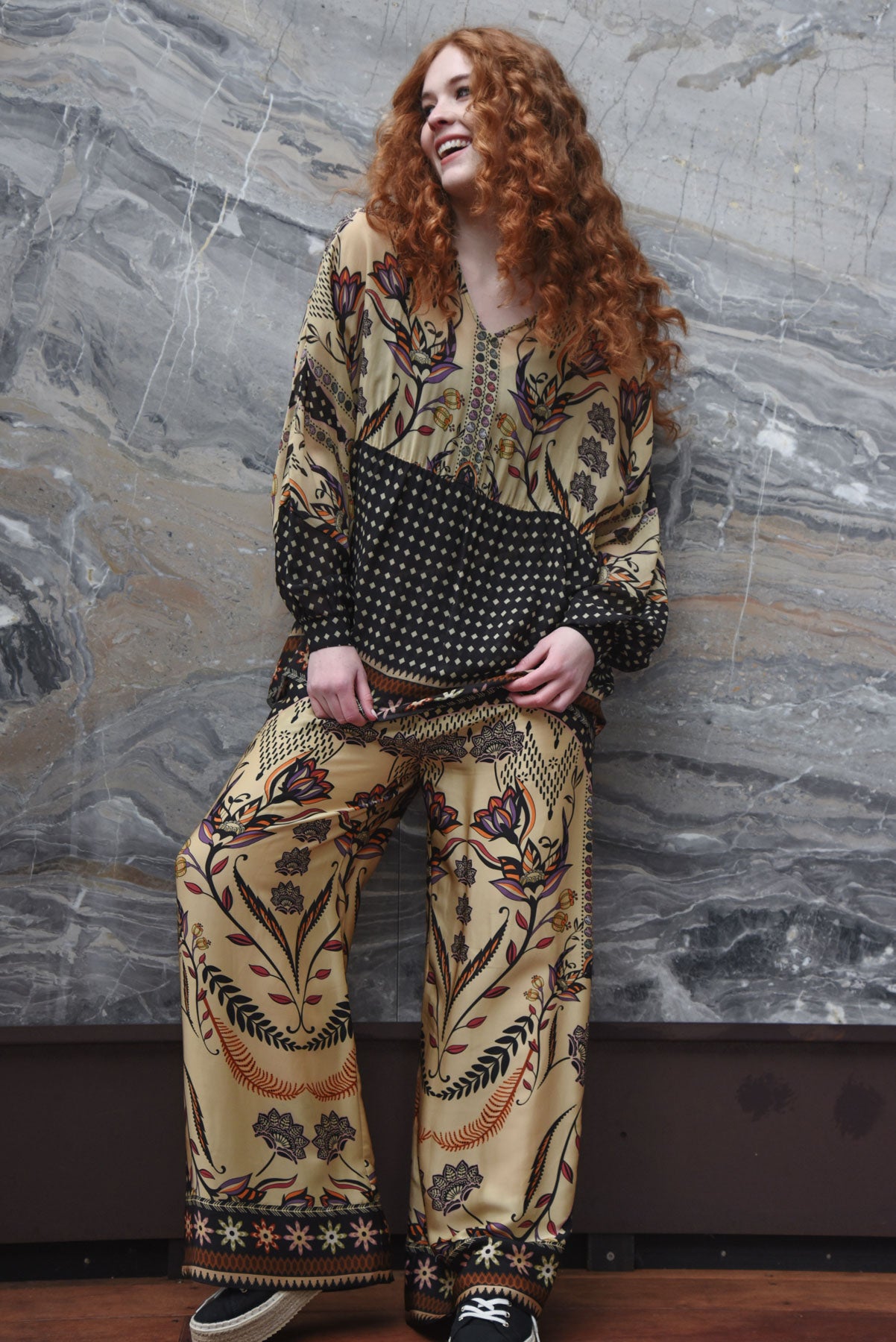 CURATE Stretch A Leg Pant - Border Spot - Magpie Style