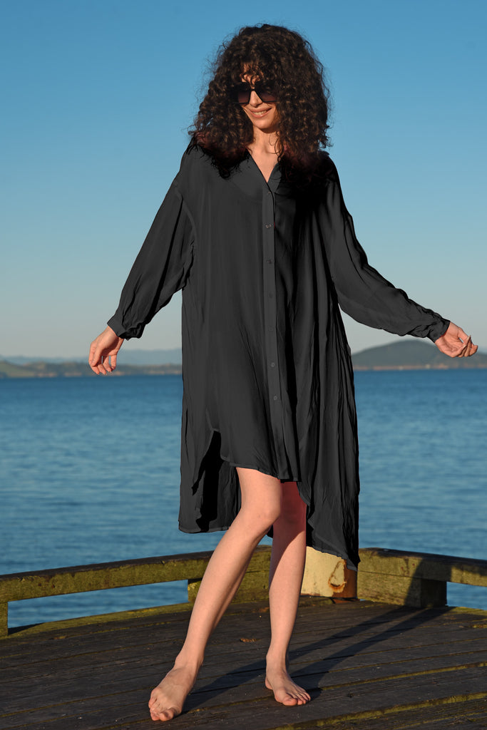 CURATE Barely there Shirt - Black - Magpie Style