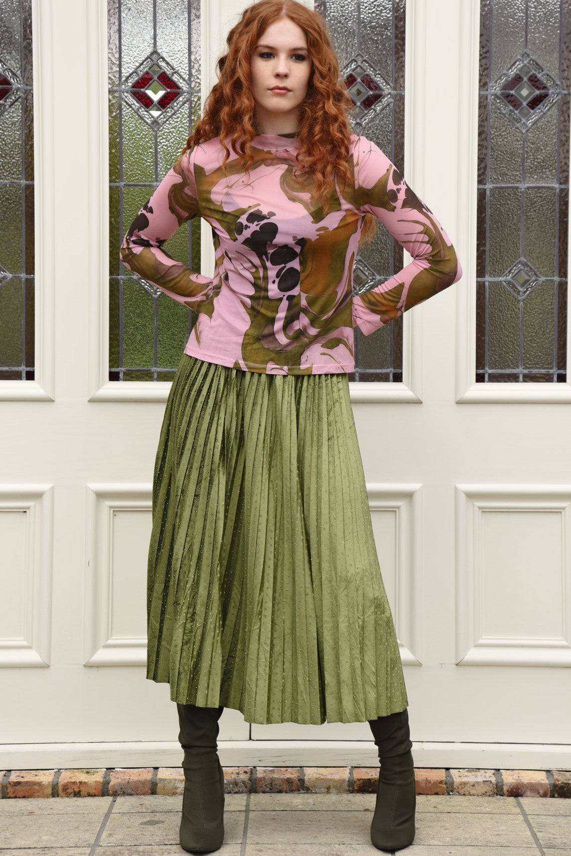 CURATE Don’t Get Meshy Top - Pink/Green - Magpie Style