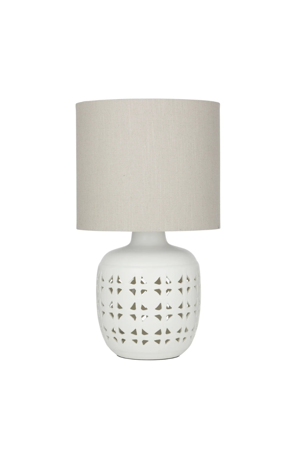 Lattice Ceramic Table Lamp - Soft White - Magpie Style