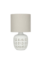 Lattice Ceramic Table Lamp - Soft White