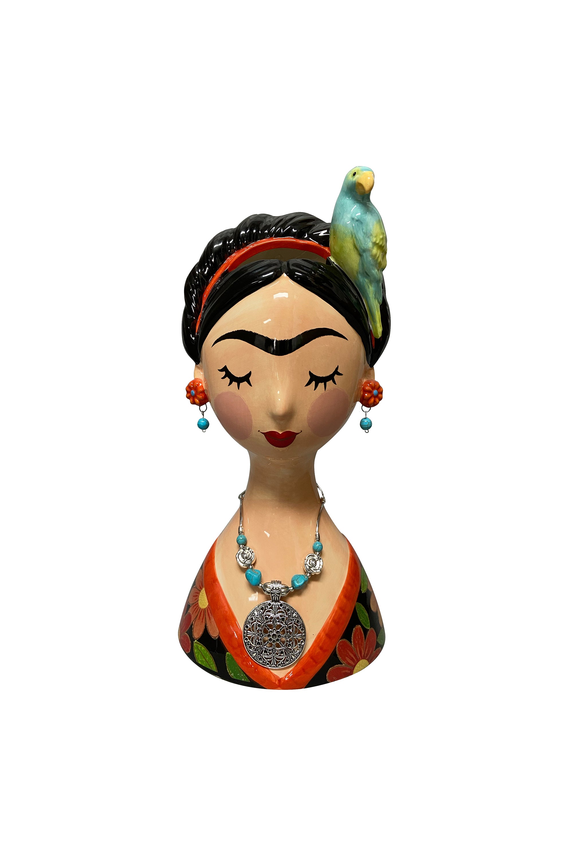 Barcelona Woman and Bird Vase - Magpie Style