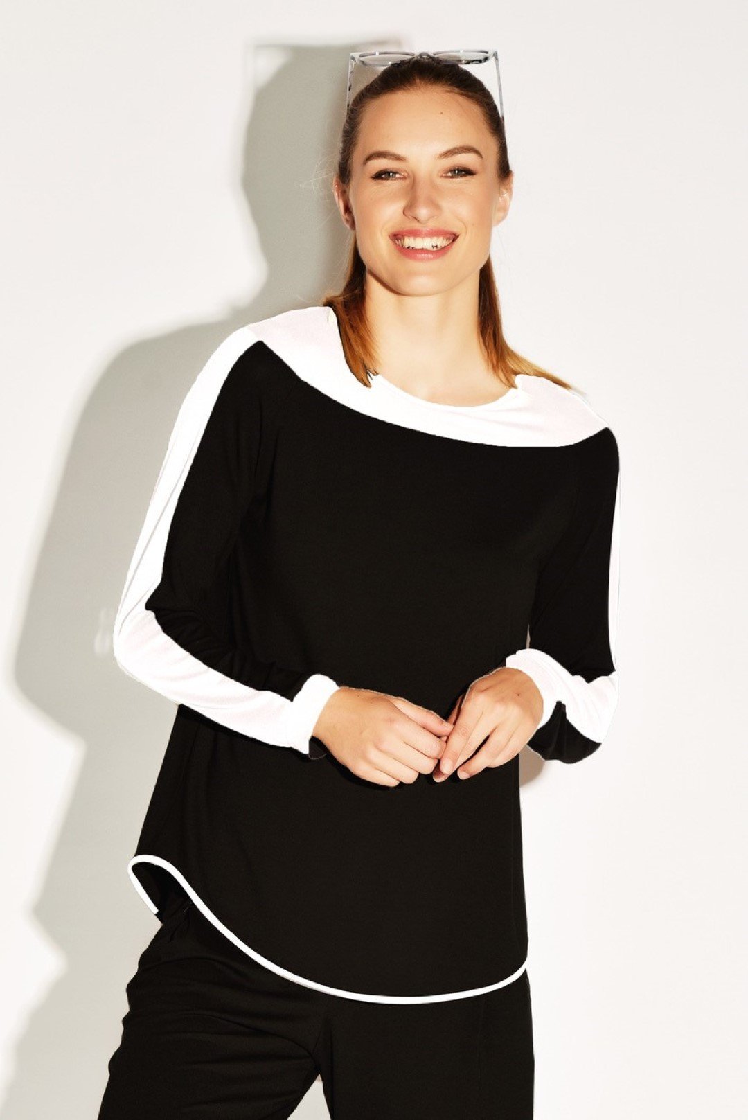 PAULA RYAN RELAXED Contrast Panel Top - Viscose Jersey - Paula Ryan