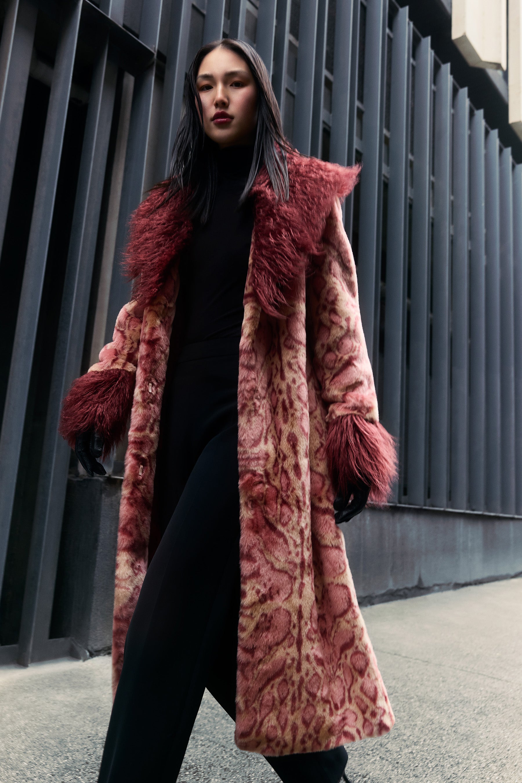 UNREAL FUR Cuvee Rose Coat - Rouge - Magpie Style