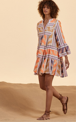 DEVOTION TWINS - Hermosa Short Dress Orange/Lilac