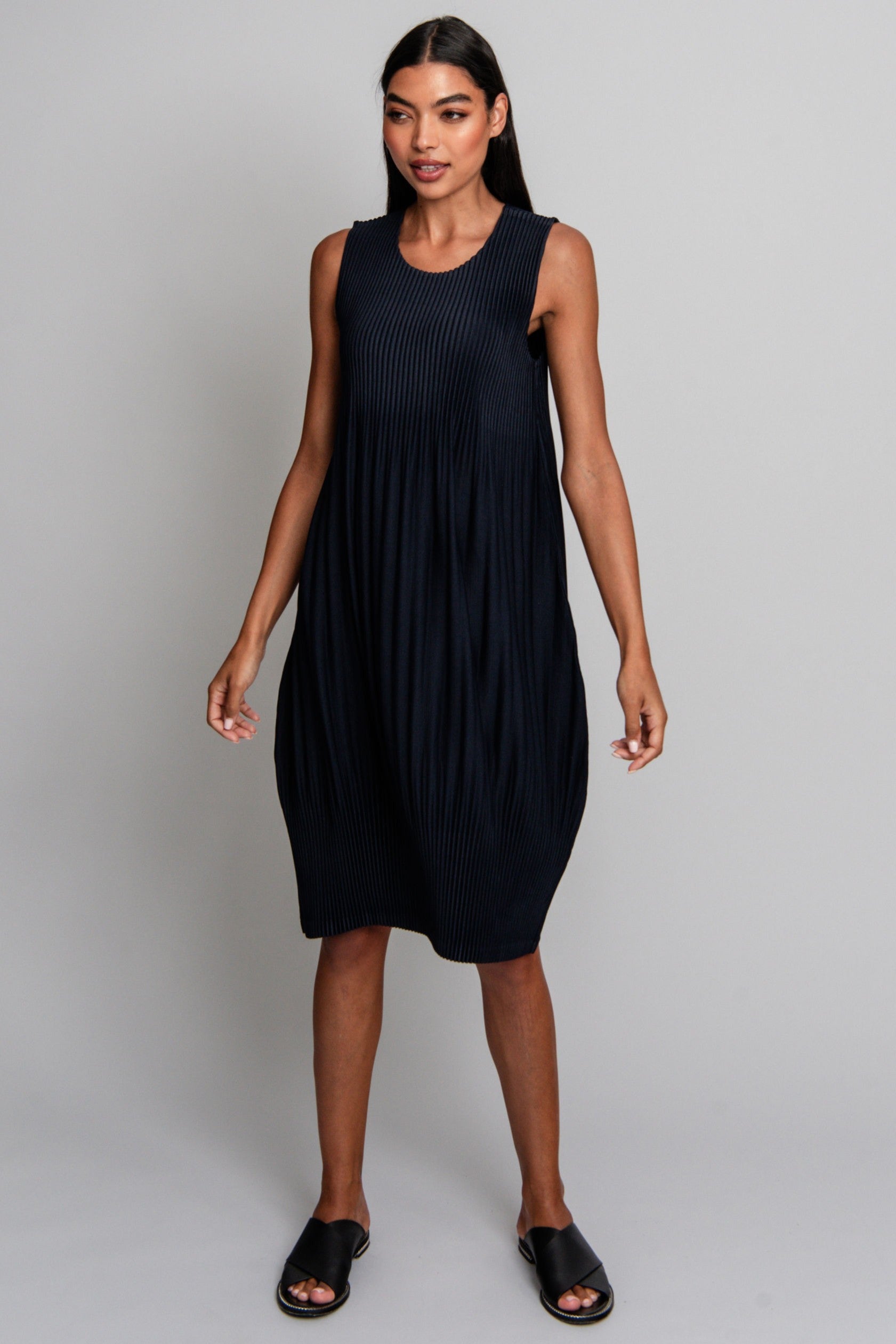 ALQUEMA Plisse Baby Doll Dress - Indigo - Magpie Style