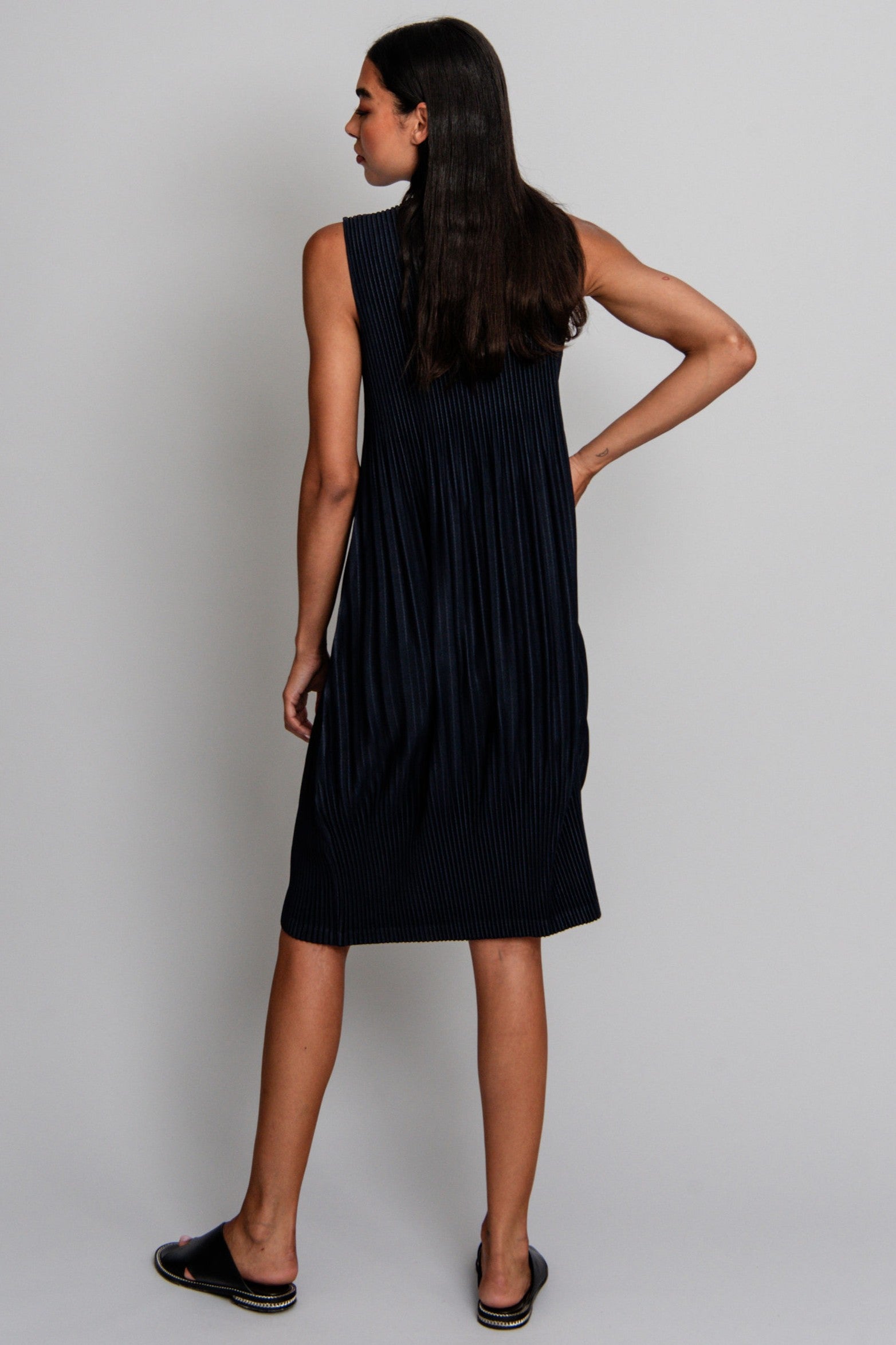 ALQUEMA Plisse Baby Doll Dress - Indigo - Magpie Style