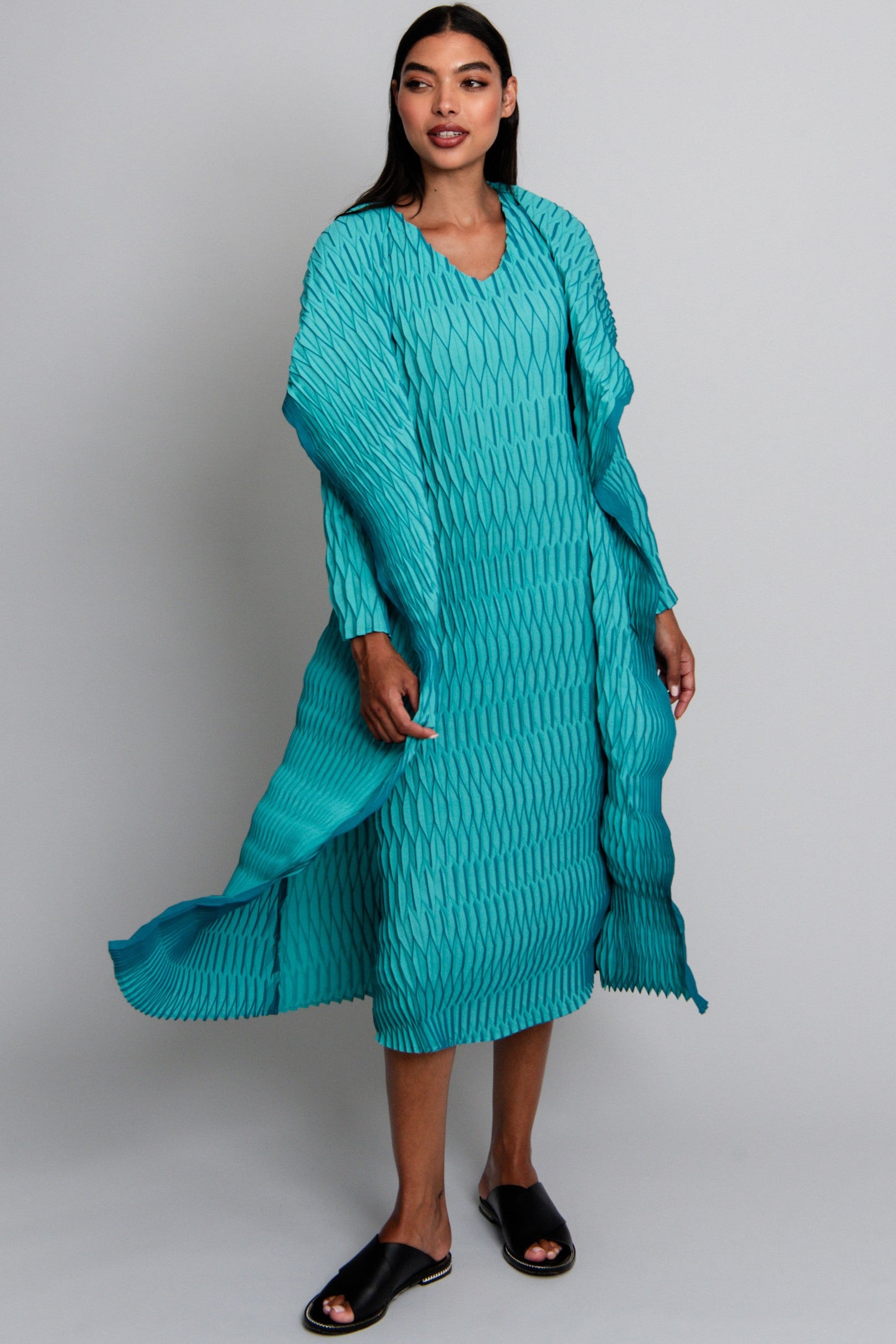 ALQUEMA Lantern Coat - Aqua Teal - Magpie Style