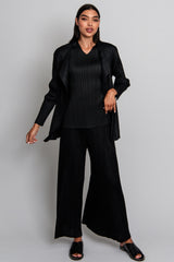 ALQUEMA Simply Pleat Cardigan - Black
