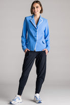 PAULA RYAN Contrast Trim Blazer - Cornflower/White - Paula Ryan