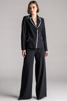 PAULA RYAN Contrast Trim Blazer - Black/White - Paula Ryan