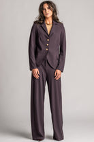 PAULA RYAN Classic Waisted Jacket - Cocoa Plum - Paula Ryan